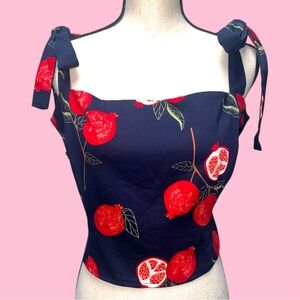 Modcloth Collectif Peace, Love, and Pomegranates Crop Top NWT